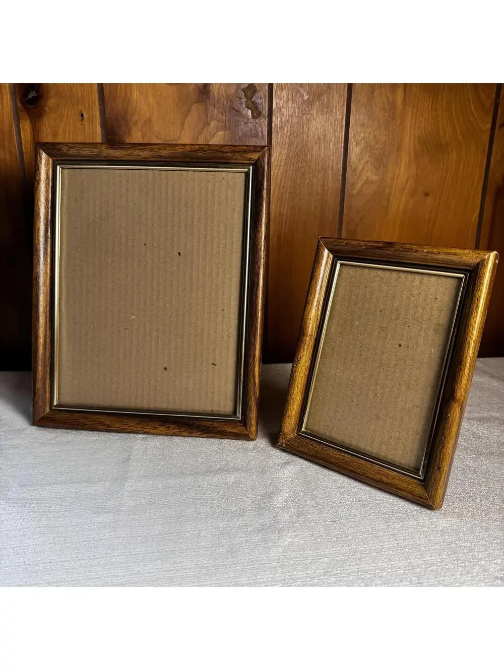 Vintage Intercraft Wood Picture Frames Set 5x7 & 8x10 Matching